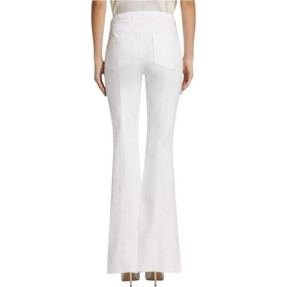 Cinq à Sept Ferna Braided High-Rise Stretch Flared Jeans Size L - Picture 2 of 12